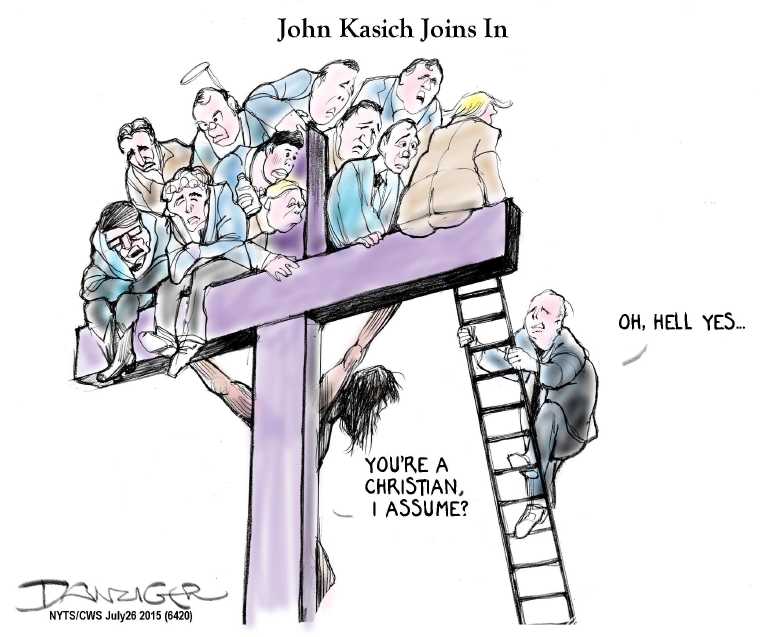 Political/Editorial Cartoon by Jeff Danziger, CWS/CartoonArts Intl. on GOP Hopefuls Jockey for Position