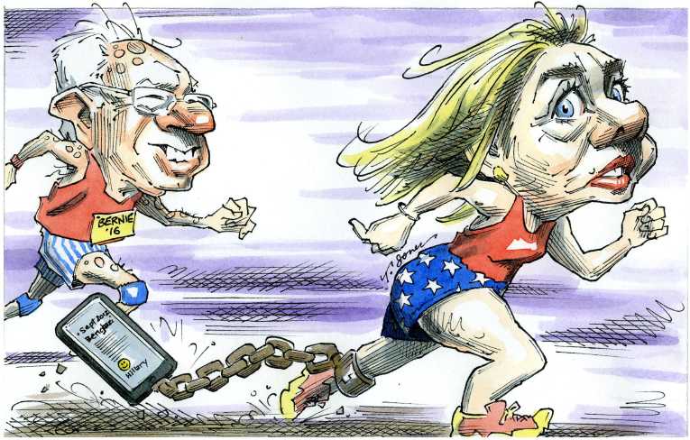 Political/Editorial Cartoon by Taylor Jones, Tribune Media Services on Hillary’s Poll Numbers Decline
