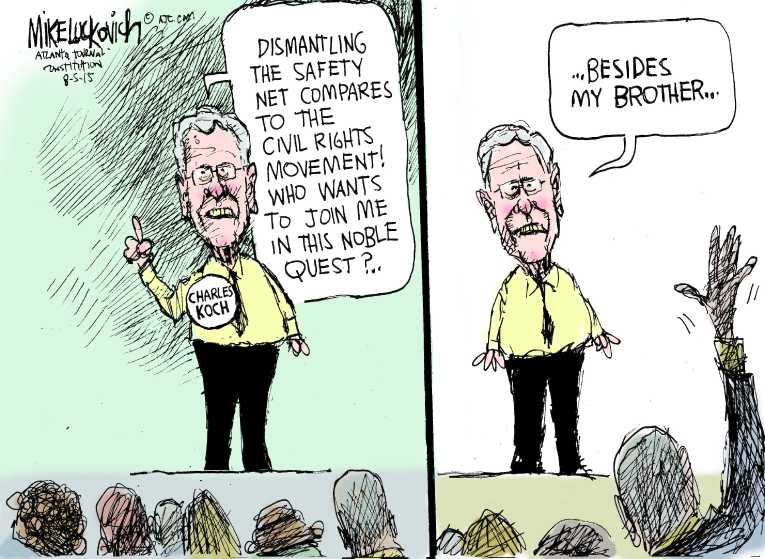 Political/Editorial Cartoon by Mike Luckovich, Atlanta Journal-Constitution on GOP Candidates Debate