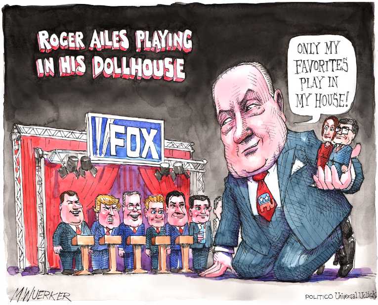 Political/Editorial Cartoon by Matt Wuerker, Politico on GOP Candidates Debate