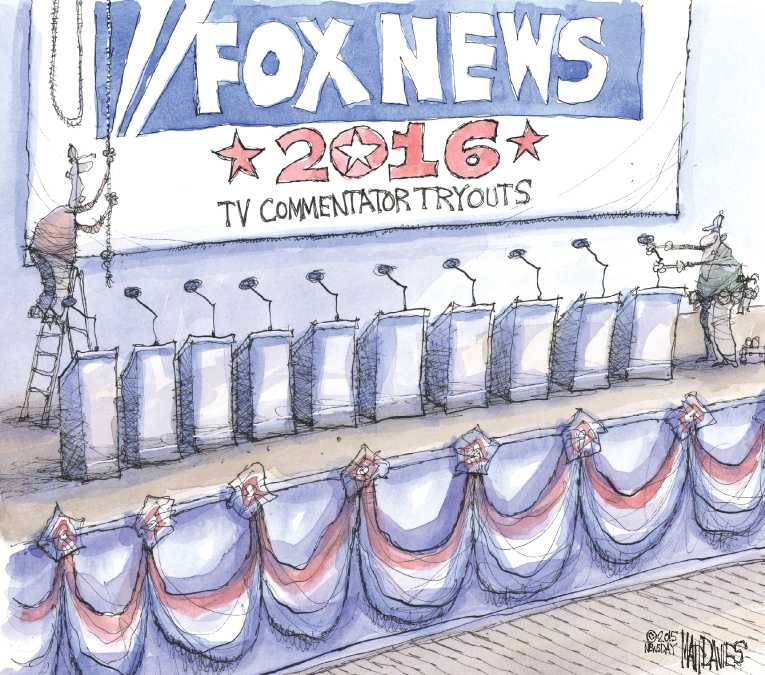 Political/Editorial Cartoon by Matt Davies, Journal News on GOP Candidates Debate