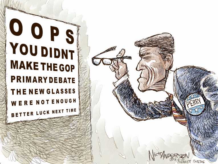 Political/Editorial Cartoon by Nick Anderson, Houston Chronicle on GOP Candidates Debate