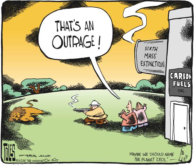 Political/Editorial Cartoon by Tom Toles, Washington Post on President Tightens Emissions Rules