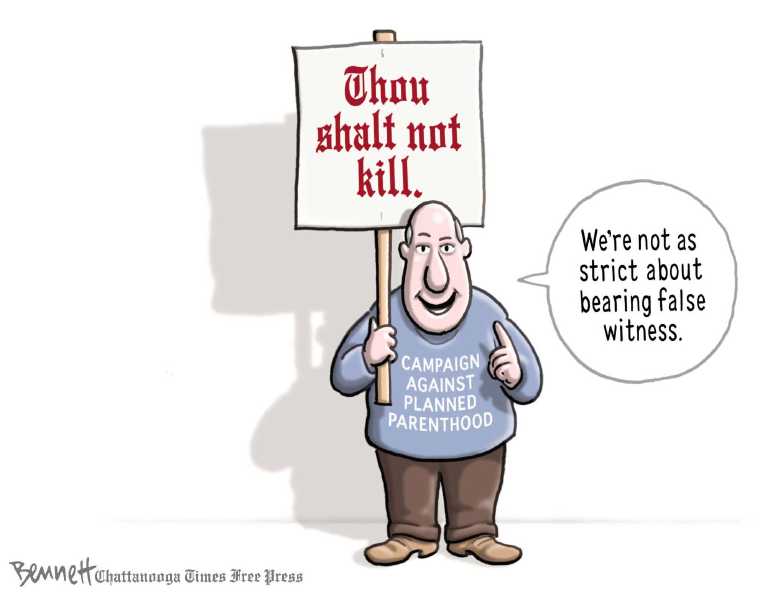 Political/Editorial Cartoon by Clay Bennett, Chattanooga Times Free Press on Planned Parenthood Survives Attack