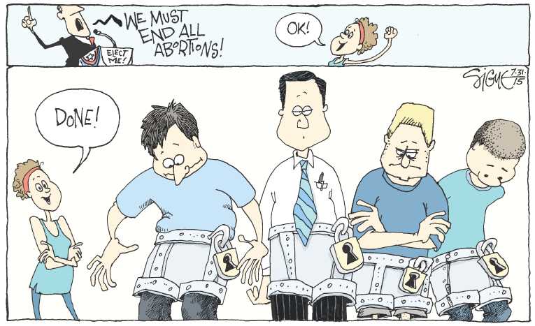 Political/Editorial Cartoon by Signe Wilkinson, Philadelphia Daily News on Planned Parenthood Survives Attack
