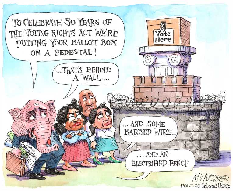 Political/Editorial Cartoon by Matt Wuerker, Politico on Republicans Aim to Contain Obama