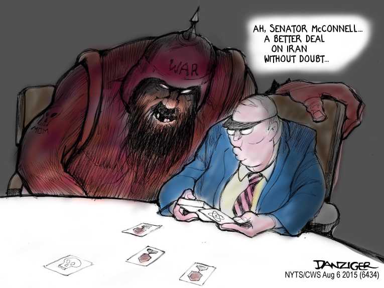 Political/Editorial Cartoon by Jeff Danziger, CWS/CartoonArts Intl. on Republicans Outraged by Iran Deal