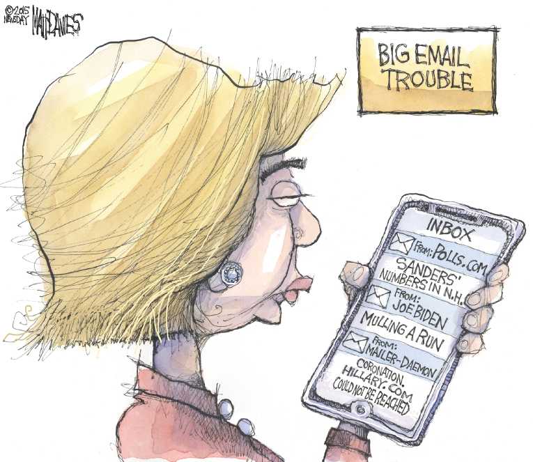 Political/Editorial Cartoon by Matt Davies, Journal News on Hillary Feeling the Bern