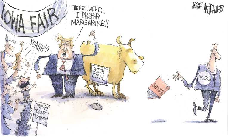 Political/Editorial Cartoon by Matt Davies, Journal News on Trump Making Splash