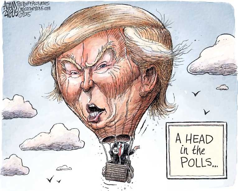 Political/Editorial Cartoon by Adam Zyglis, The Buffalo News on Trump Making Splash