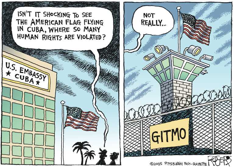 Political/Editorial Cartoon by Rob Rogers, The Pittsburgh Post-Gazette on New Course in Cuba