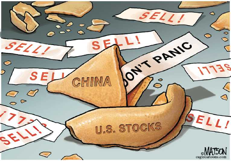 Political/Editorial Cartoon by RJ Matson, Cagle Cartoons on World Markets Plummet