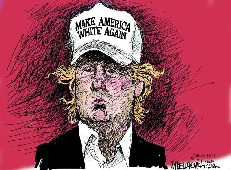 Political/Editorial Cartoon by Mike Luckovich, Atlanta Journal-Constitution on Trump Strikes Chord