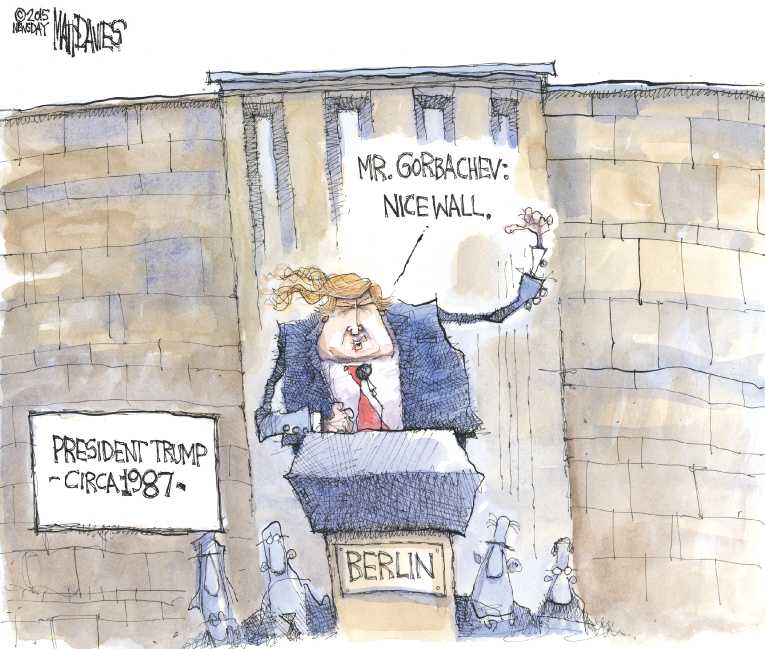 Political/Editorial Cartoon by Matt Davies, Journal News on Trump Strikes Chord