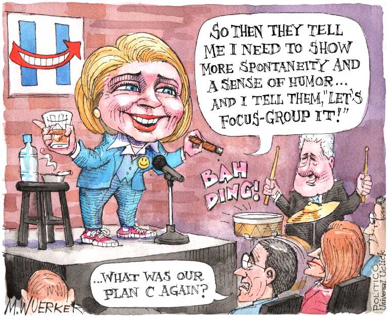 Political/Editorial Cartoon by Matt Wuerker, Politico on Hillary Completes Makeover