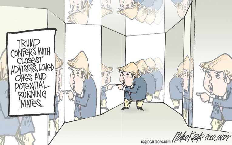 Political/Editorial Cartoon by Mike Keefe, Denver Post on Trump Still Ahead