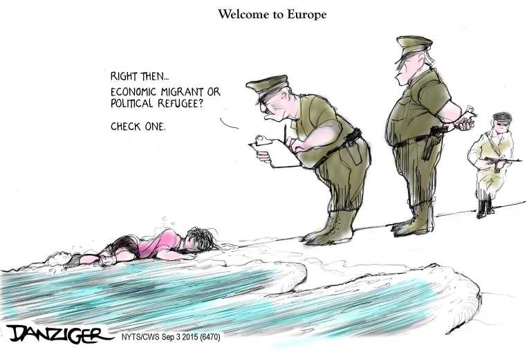 Political/Editorial Cartoon by Jeff Danziger, CWS/CartoonArts Intl. on Refugee Crisis Worsens