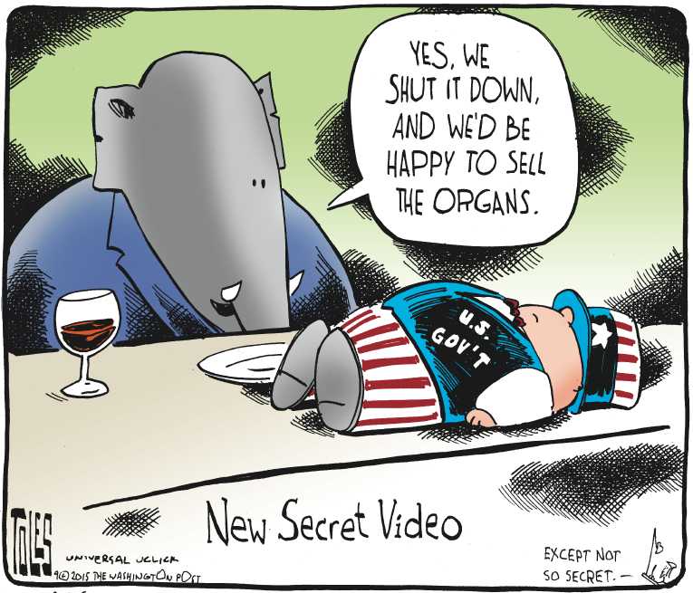 Political/Editorial Cartoon by Tom Toles, Washington Post on Republicans Moves Further Right