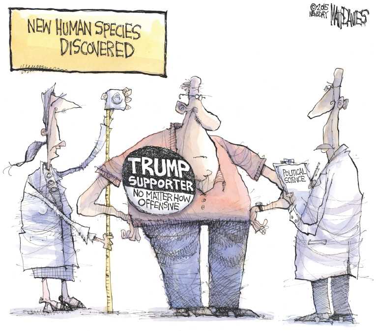Political/Editorial Cartoon by Matt Davies, Journal News on Trump Still Leads, Carson Closes