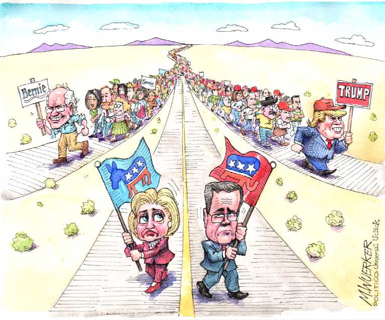 Political/Editorial Cartoon by Matt Wuerker, Politico on Fiorina Climbs