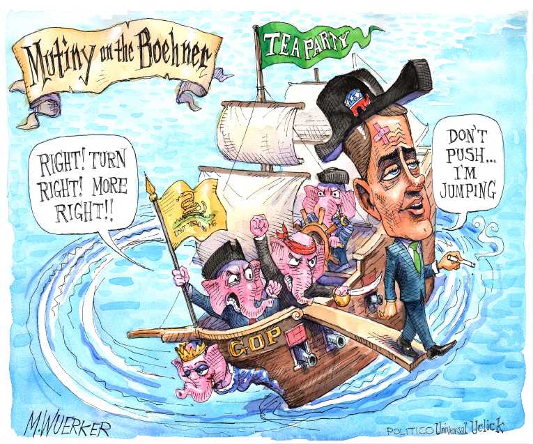 Political/Editorial Cartoon by Matt Wuerker, Politico on Boehner to Step Down