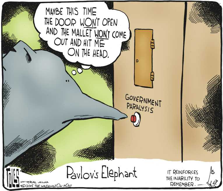 Political/Editorial Cartoon by Tom Toles, Washington Post on Planned Parenthood Hearing Held