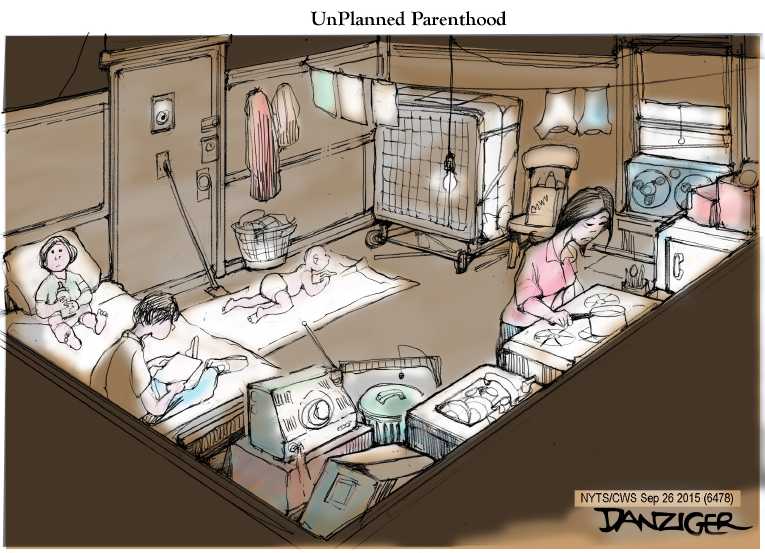 Political/Editorial Cartoon by Jeff Danziger, CWS/CartoonArts Intl. on Planned Parenthood Hearing Held