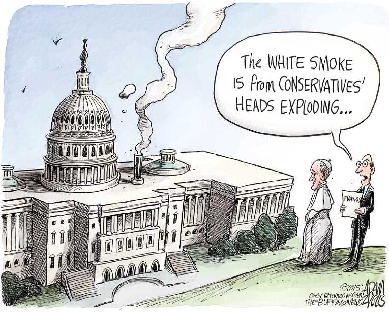 Political/Editorial Cartoon by Adam Zyglis, The Buffalo News on Pope Visits Congress