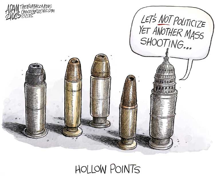 Political/Editorial Cartoon by Adam Zyglis, The Buffalo News on Gunman Kills 13