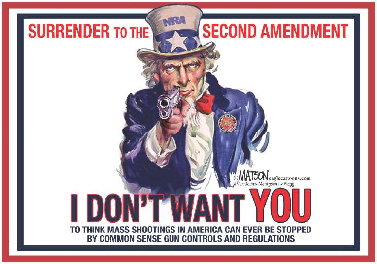 Political/Editorial Cartoon by RJ Matson, Cagle Cartoons on Gunman Kills 13