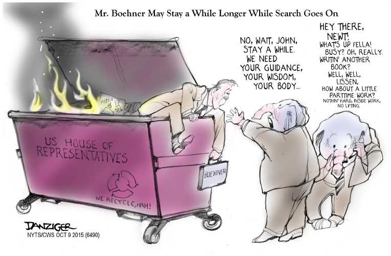 Political/Editorial Cartoon by Jeff Danziger, CWS/CartoonArts Intl. on Speaker Search Continues
