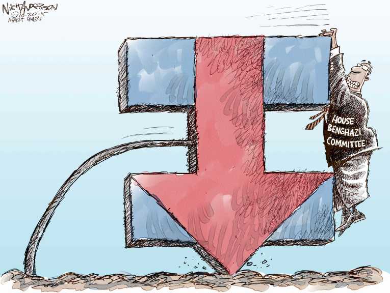 Political/Editorial Cartoon by Nick Anderson, Houston Chronicle on Benghazi Hearings to Renew