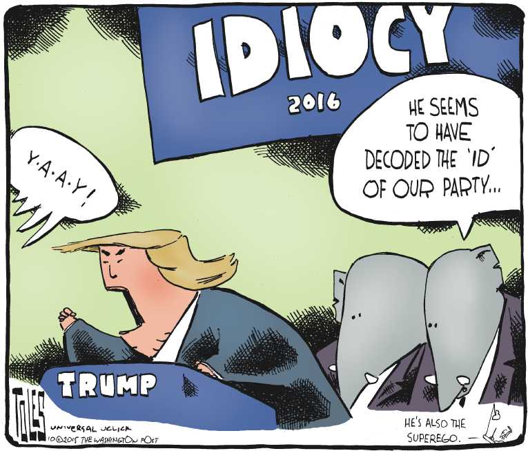 Political/Editorial Cartoon by Tom Toles, Washington Post on Trump, Carson Top Field