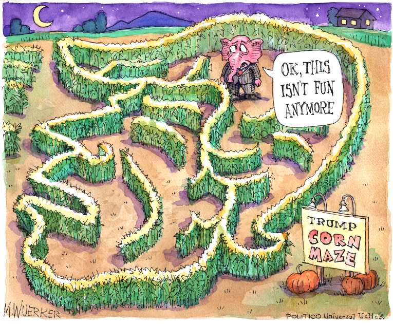 Political/Editorial Cartoon by Matt Wuerker, Politico on Trump, Carson Top Field