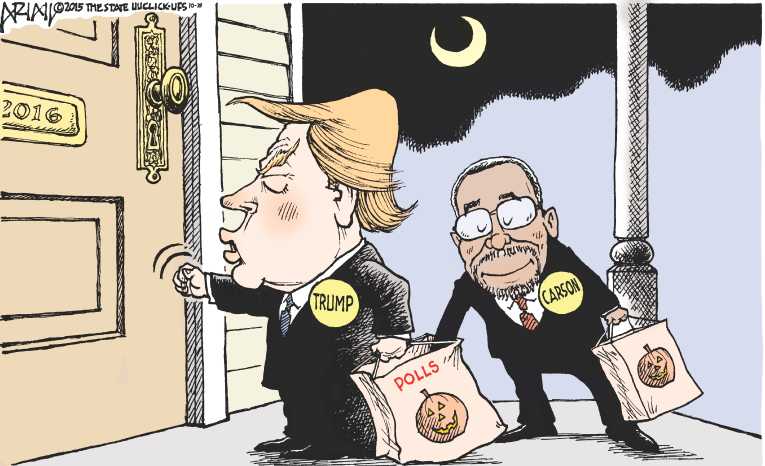 Political/Editorial Cartoon by Robert Ariail on Trump, Carson Top Field