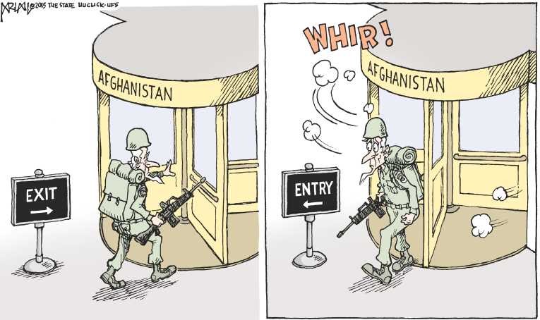Political/Editorial Cartoon by Robert Ariail on US Troops to Stay in Mideast