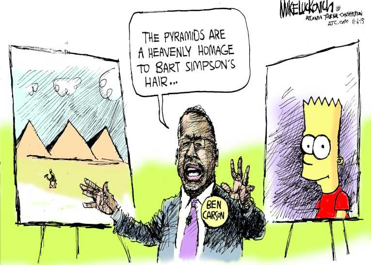 Political/Editorial Cartoon by Mike Luckovich, Atlanta Journal-Constitution on Carson Tops Polls