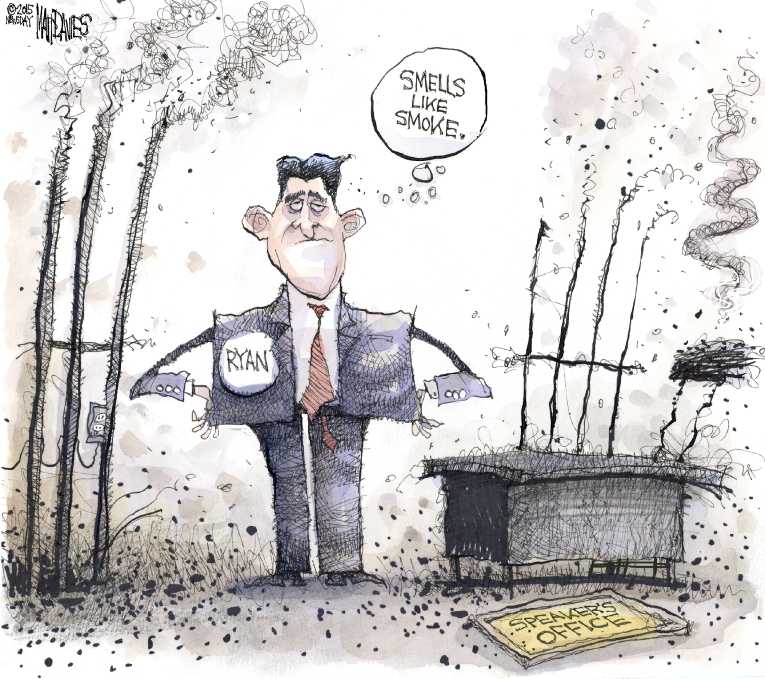 Political/Editorial Cartoon by Matt Davies, Journal News on Ryan Comes Out Swinging