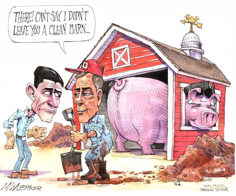 Political/Editorial Cartoon by Matt Wuerker, Politico on Ryan Comes Out Swinging
