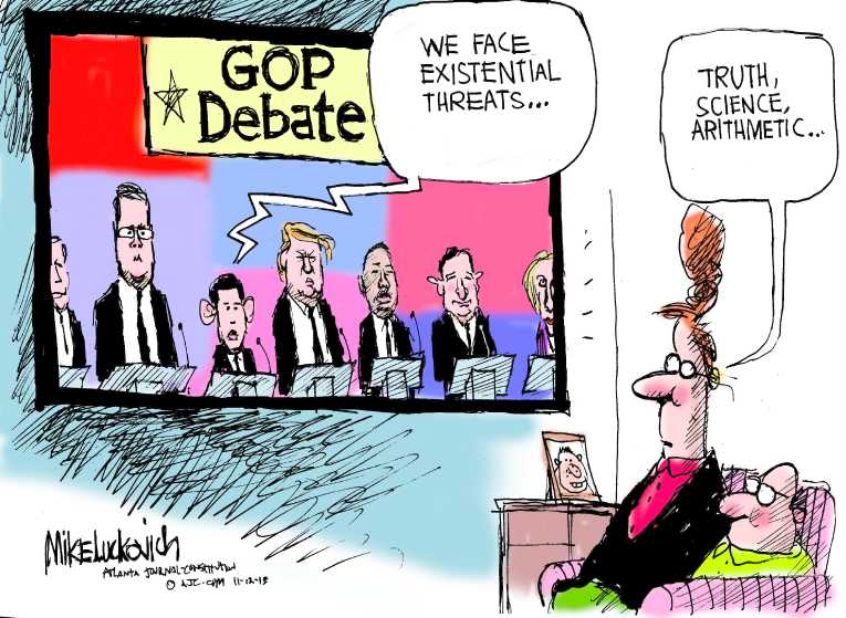 Political/Editorial Cartoon by Mike Luckovich, Atlanta Journal-Constitution on Trump, Carson Remain on Top
