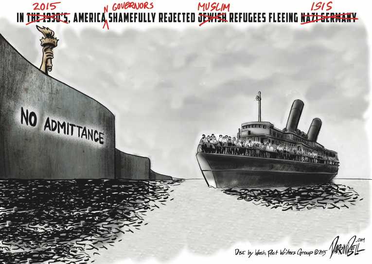 Political/Editorial Cartoon by Darrin Bell, Washington Post Writers Group on Refugee Crisis Worsens