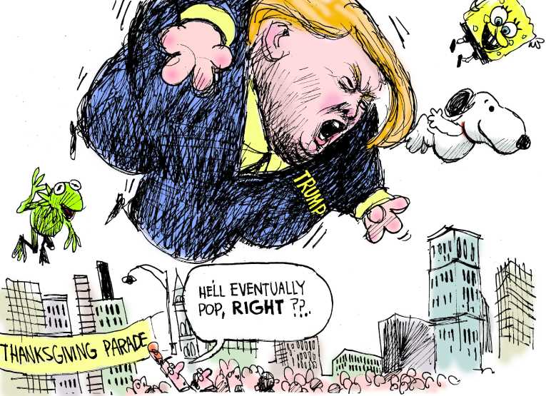 Political/Editorial Cartoon by Mike Luckovich, Atlanta Journal-Constitution on Trump Doubling Down