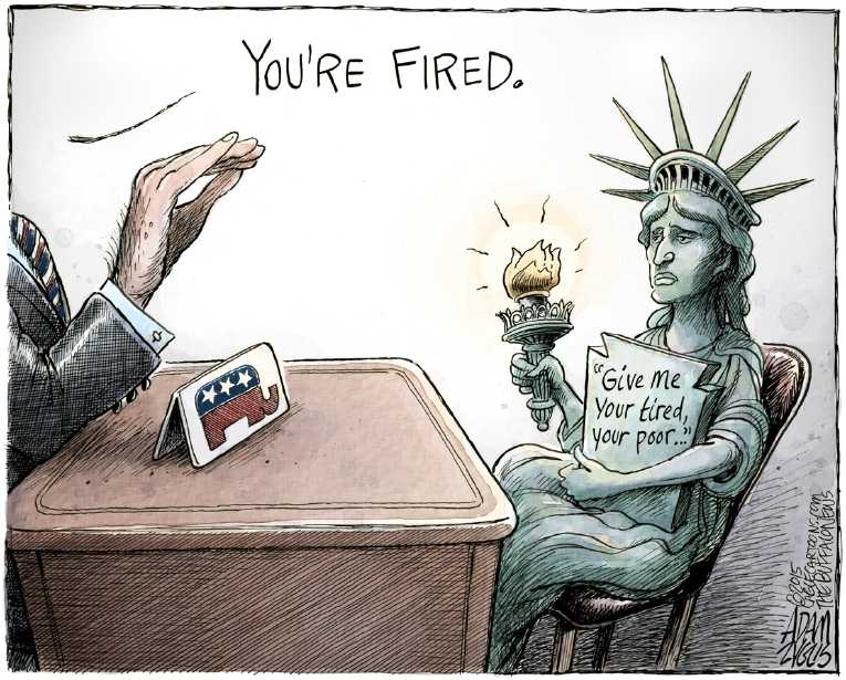 Political/Editorial Cartoon by Adam Zyglis, The Buffalo News on Trump Doubling Down