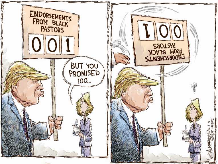 Political/Editorial Cartoon by Nick Anderson, Houston Chronicle on Trump Leads Republicans
