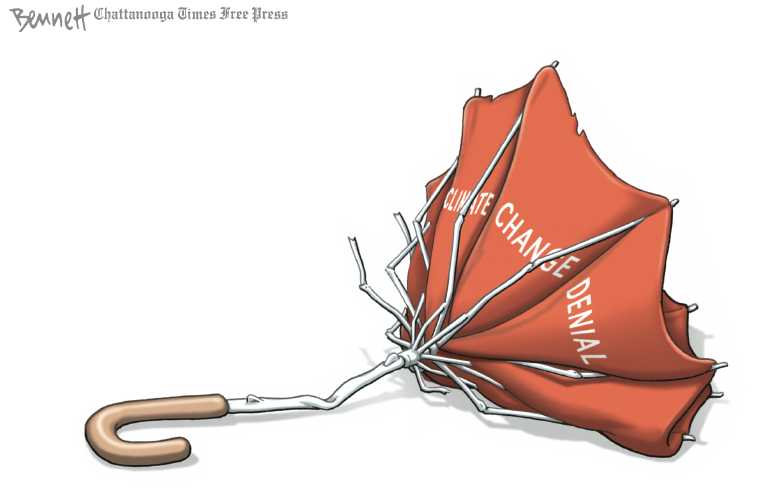 Political/Editorial Cartoon by Clay Bennett, Chattanooga Times Free Press on World’s Leaders Discuss Climate