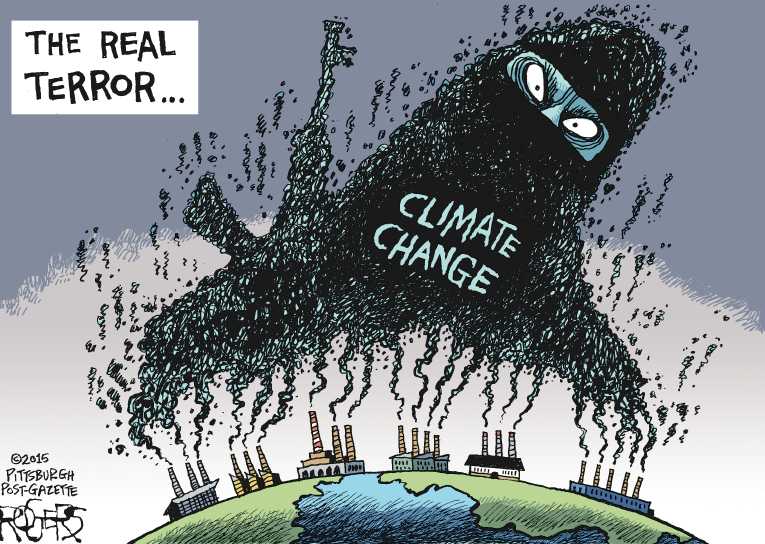 Political/Editorial Cartoon by Rob Rogers, The Pittsburgh Post-Gazette on World’s Leaders Discuss Climate