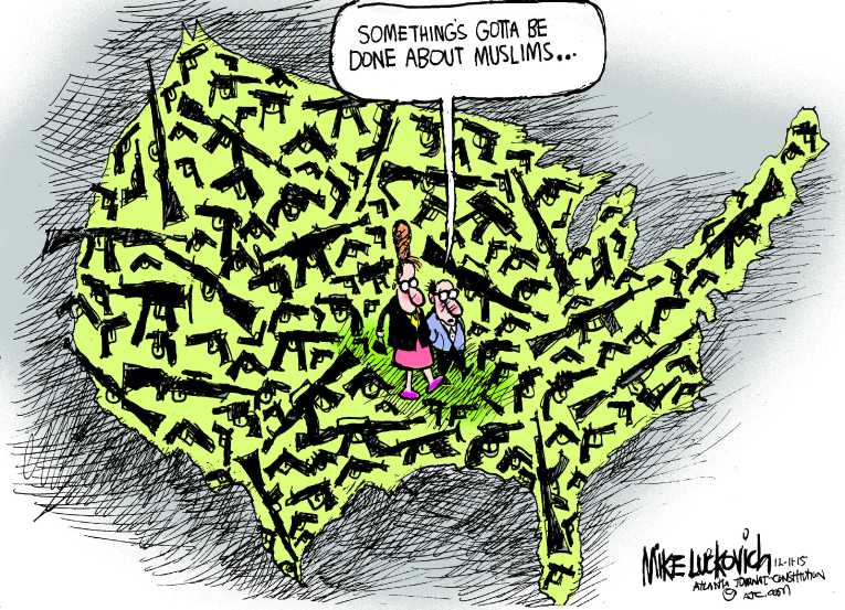 Political/Editorial Cartoon by Mike Luckovich, Atlanta Journal-Constitution on America Is Exceptional
