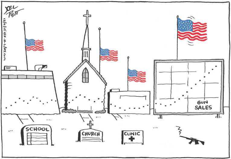 Political/Editorial Cartoon by Joel Pett, Lexington Herald-Leader, CWS/CartoonArts Intl. on America Is Exceptional