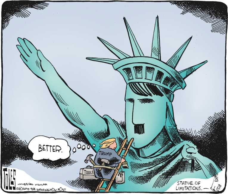 Political/Editorial Cartoon by Tom Toles, Washington Post on Trump: Ban Muslims