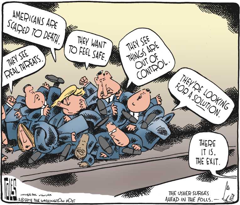 Political/Editorial Cartoon by Tom Toles, Washington Post on Republican Debate Impressive